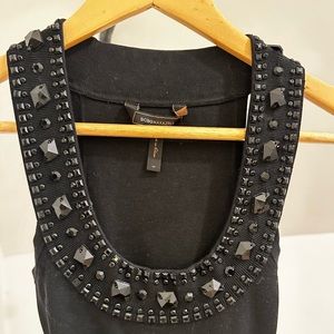 BCBGMaxazria Black Bodycon Dress w/ Beads